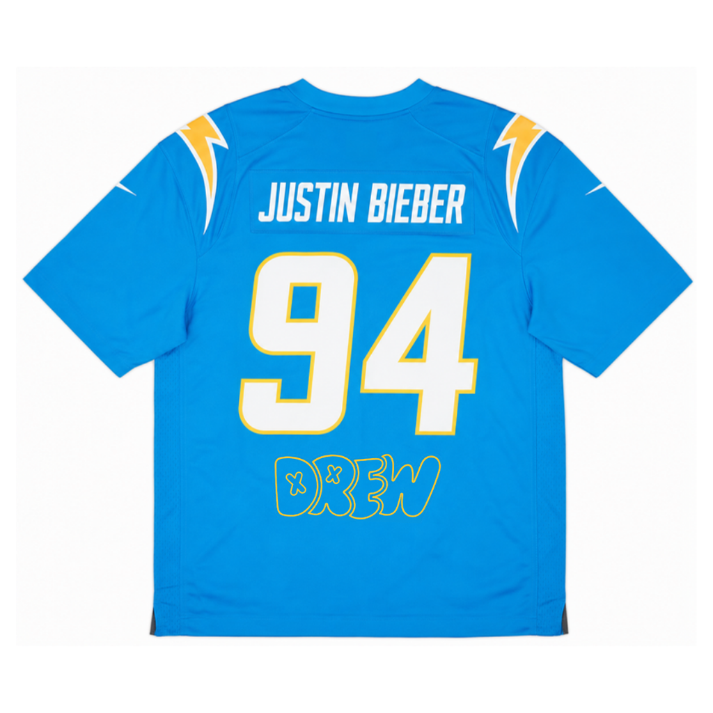 Jersey "Justin Bieber x Chargers - Drew" - vista trasera